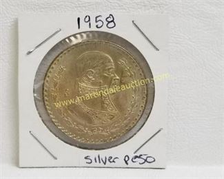 1958 Mexico silver peso