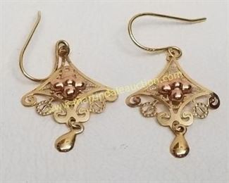 14K yellow and rose gold earrings 