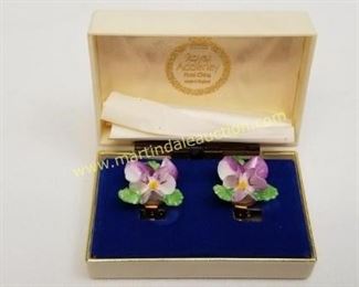 vintage Royal Adderley bone china earrings 