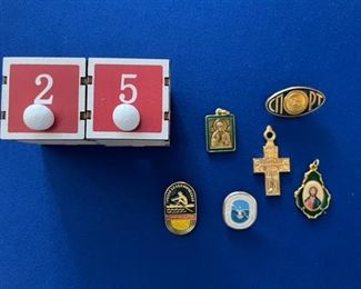 Religious pendants and pins (tiny) $10