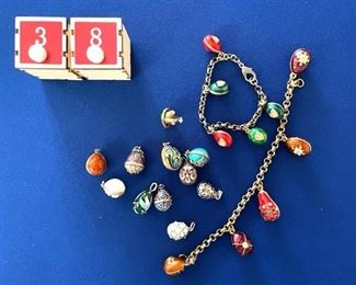 Faberge egg charms (some sterling) $45