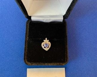 10k tanzanite & diamond pendant $60
