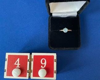 10k blue stone ring  sz. 7 $65