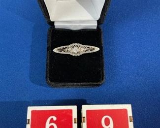 14k vintage diamond pin 3.14 gr. .20ct diam. $225