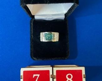 14k blue invisible set & diamond ring Sz. 8 $625