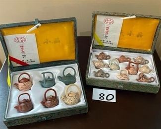 Vintage Chinese mini clay teapot sets $20