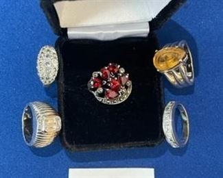 Sterling silver rings (except the channel set ring, silver-toned) $50