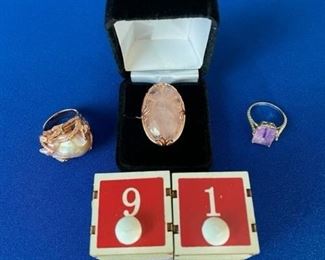 Set of 3 rhodium over sterling rings (2 rose gold color) $30