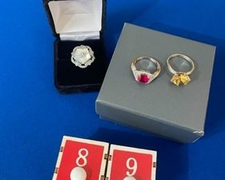 Set of 3 rhodium over sterling rings $24