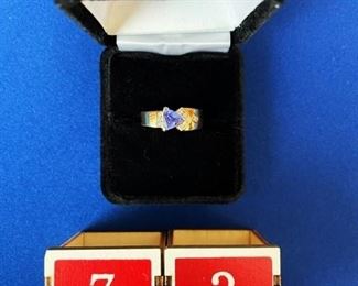 14k tanzanite & diamond ring 5.7 gr. Sz. 6 $300