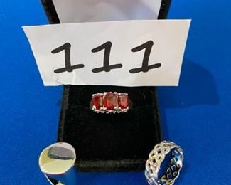 3 rhodium over sterling rings Sz. 9 $15