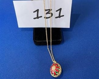 Christmas Faberge egg necklace $12
