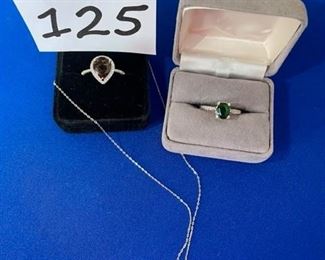 Dark brown (chocolate stone) set, rings, necklace $20