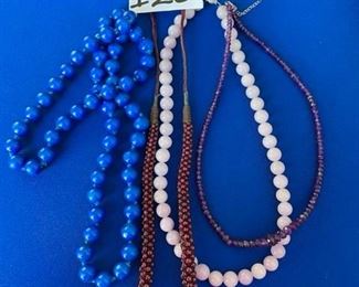 Beads including garnet beads, amethyst, lapis, purple jade or angelite $35