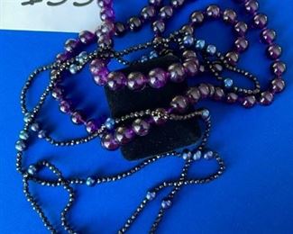 Beaded necklaces (purples) $12