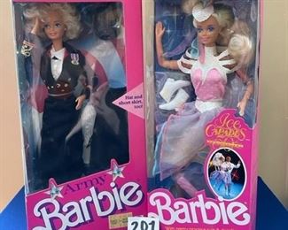 Army Barbie and Ice Capades Barbie $15