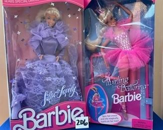Twirling Barbie & Lilac Lovely Barbie $14