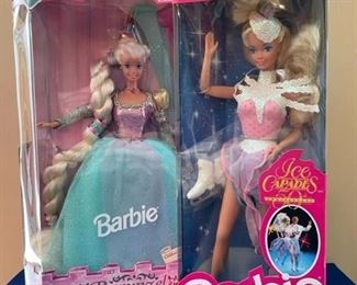 Ice Capades Barbie & Rapunzel Barbie $25