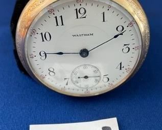 Waltham gold-filled pocket watch 17 jewels $75