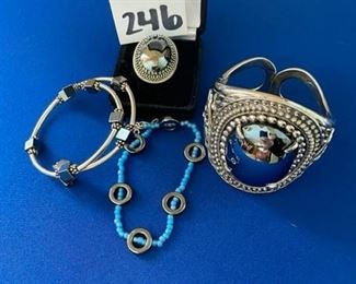 Large cuff braclet, ring and necklace $15