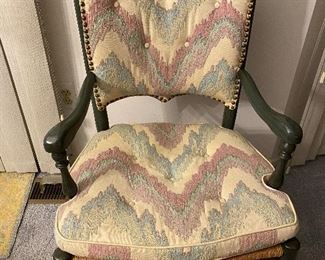 Beautiful vintage occasional chair with flame stitch cushion 