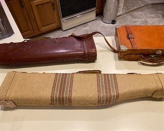 selection of vintage gun cases 