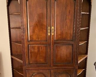 VINTAGE CORNER CABINET WITH BOOKCASES 