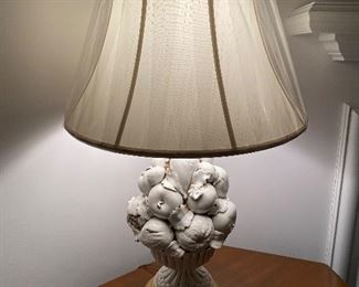 WHITE PORCELAIN FRUIT LAMP 