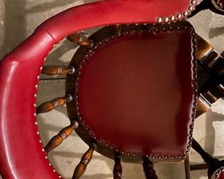 TOP VIEW OF CHAIRS.. IT REALLY IS BURGUNDY MORE THAN RED 