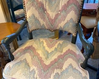 flamestitched vintage rush seat occasional chair 