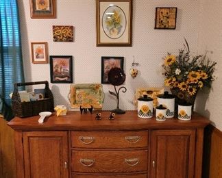 Keller Fine Solid Wood Furniture Buffet, Sunflower Decor