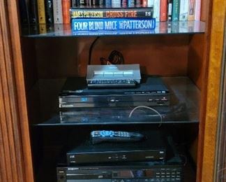 Magnavox Blue Ray Player, Pioneer Compact Disc Player, Hitachi VHS Player