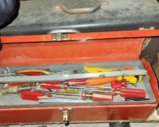 1 of 2 Pictures - Metal Tool Box (Tools Included!)