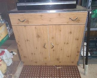 1 of 2 Pictures - Vintage Metal Storage Cabinet