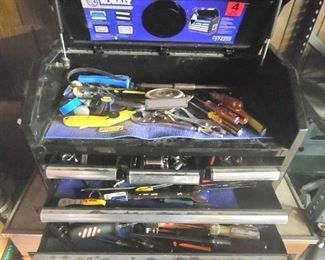 1 of 5 Pictures - Heavy Duty Metal Kobalt Tool Box Filled With Great Tools (Priced all Together!)