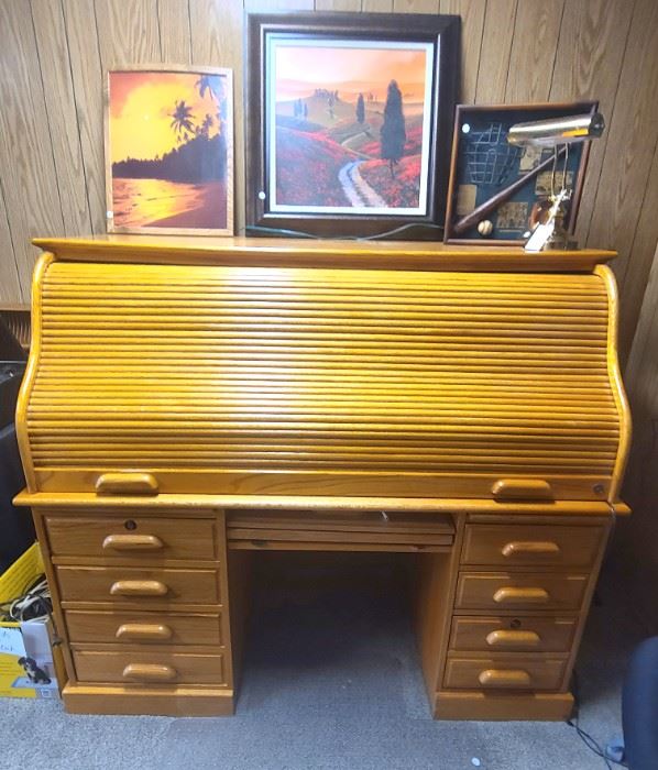 Picture 1 of 2 - Roll top desk/workstation