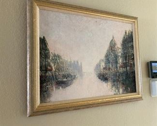 Oil painting framed