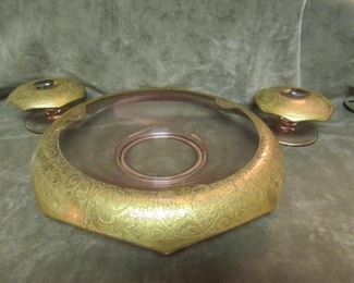 pink/gold console set