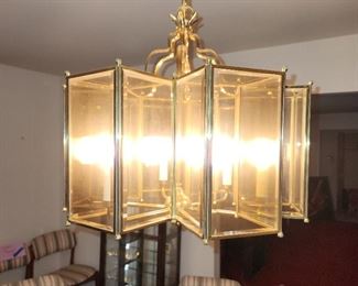 vintage brass Dining Room light fixture, lighted