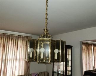 vintage brass Dining Room light fixture, unlighted