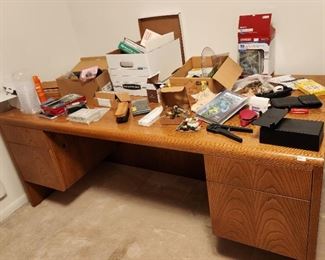 vintage desk with matching credenza