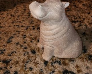 ceramic hippo set by Paul Ballardo (ear chipped on one hippo)
