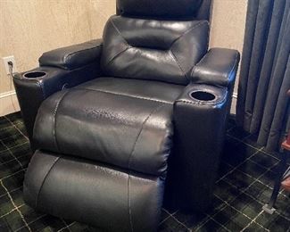 Black Leather Recliner - Electronic & comes with USB charging spot