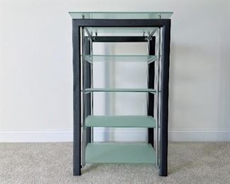 Available for pre-sale GLASS & CHROME SHELVING UNIT - BUSH FURNITURE - SHELVING UNIT