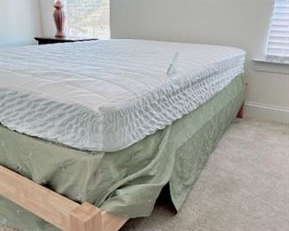 Available for presale WOODEN FULL SIZE BED FRAME - LIGHT OAK FINISH & FIRM MATTRESS