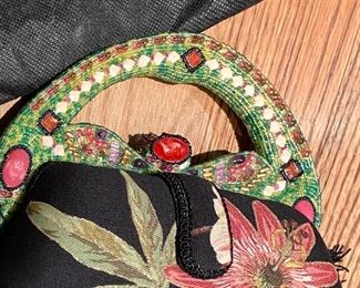 Mary Frances petit-pointe, beaded and bejeweled wearable art handbag