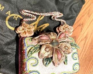 Mary Frances beaded, bejeweled wearable art handbag.