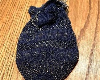 Crocheted/beaded vintage wristlet bag