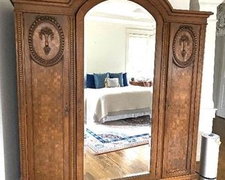 Antique Belgian armoire used as bookcase