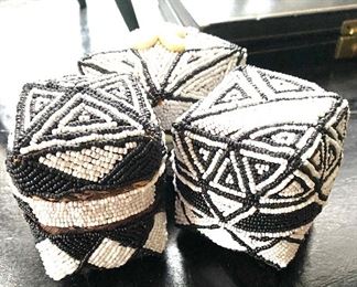 Small beaded American Southwest boxes